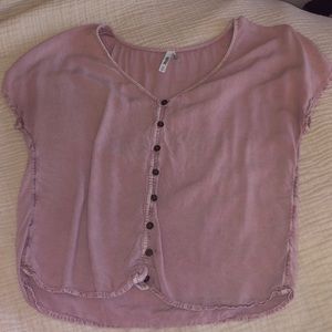 Pink Button Up Tee